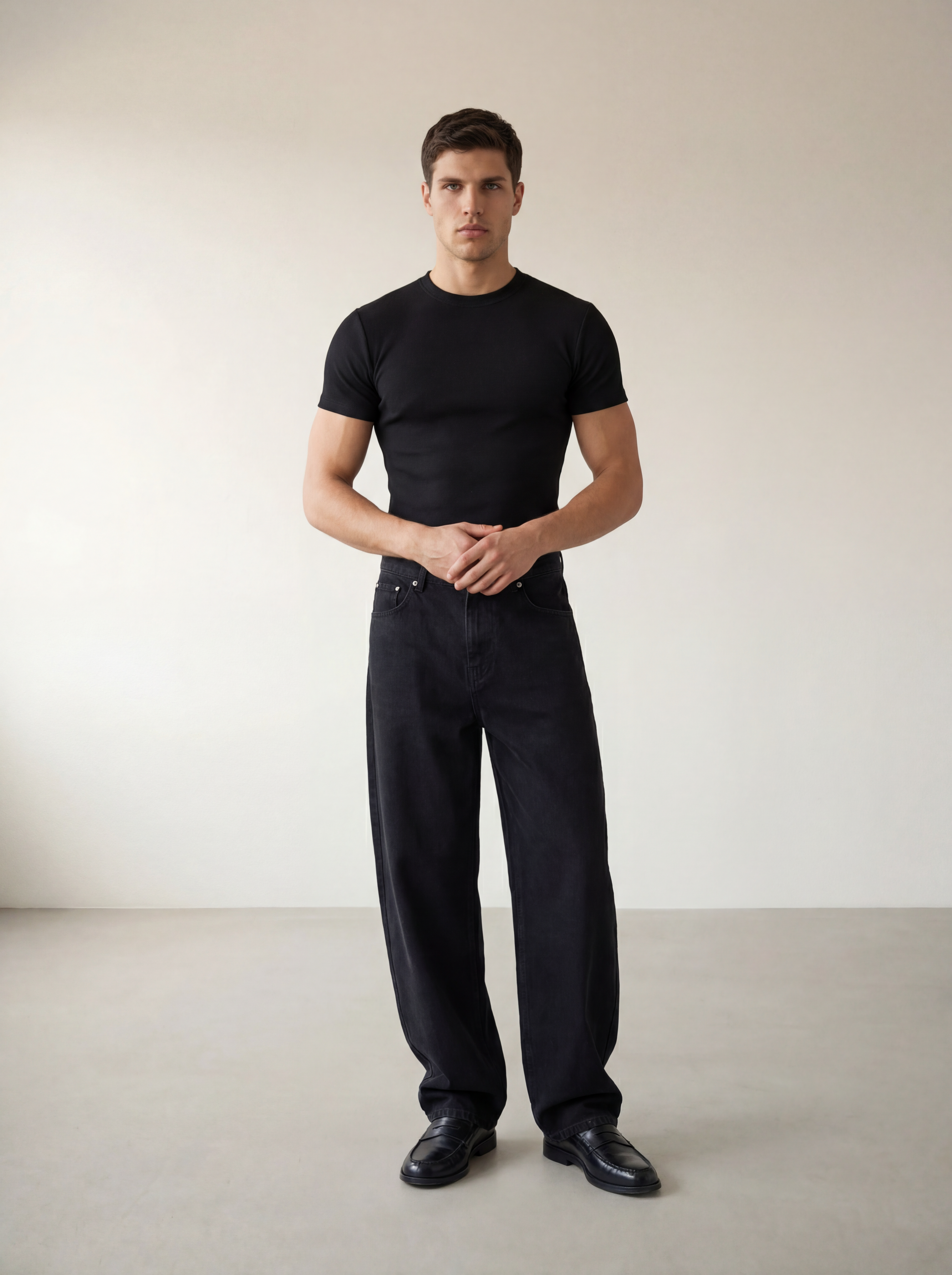 The Peter Muscle-Fit Ribbed T-shirt - Black