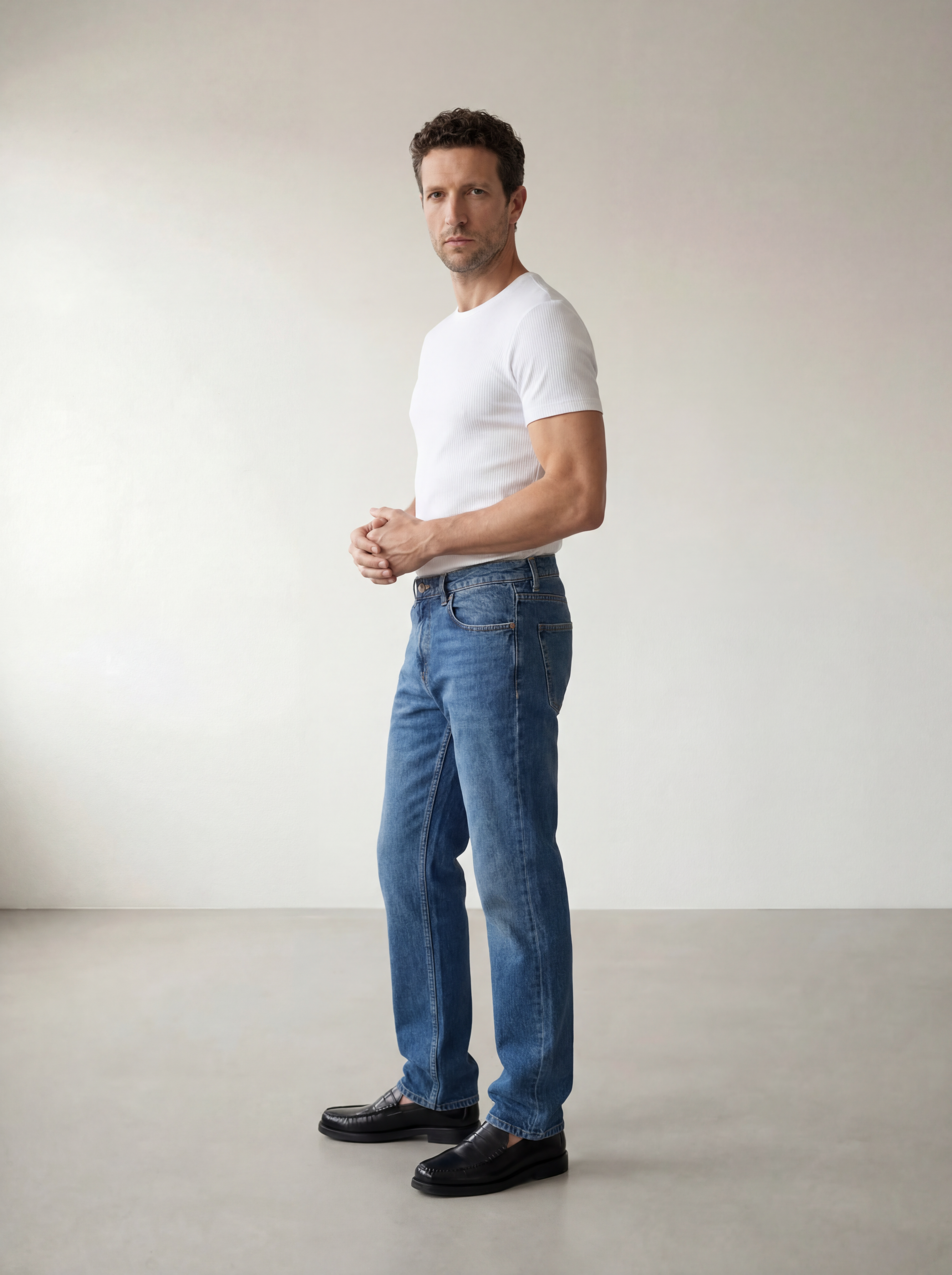 The Peter Muscle-Fit Ribbed T-shirt - White