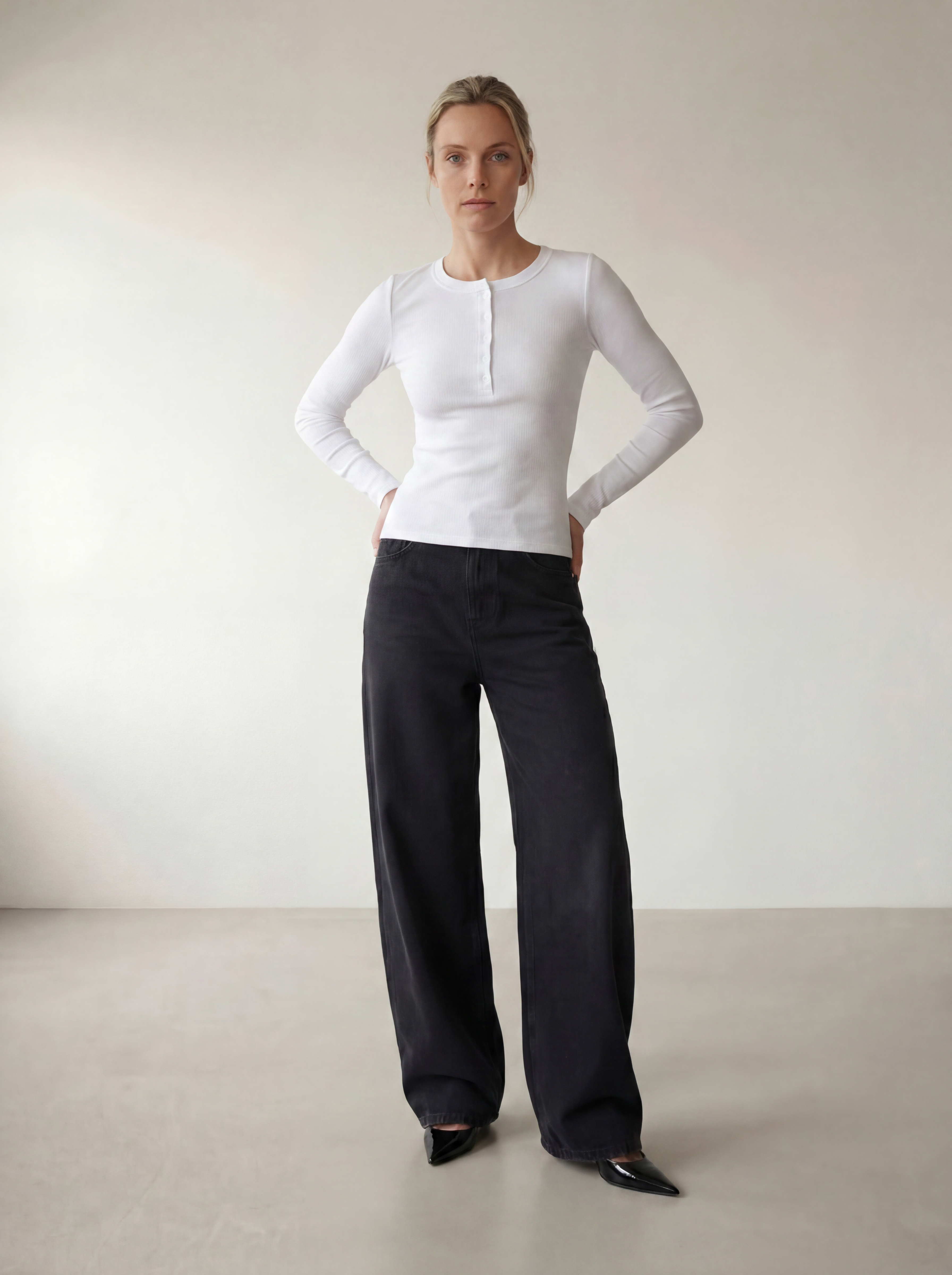 The Petra Henley Top - White