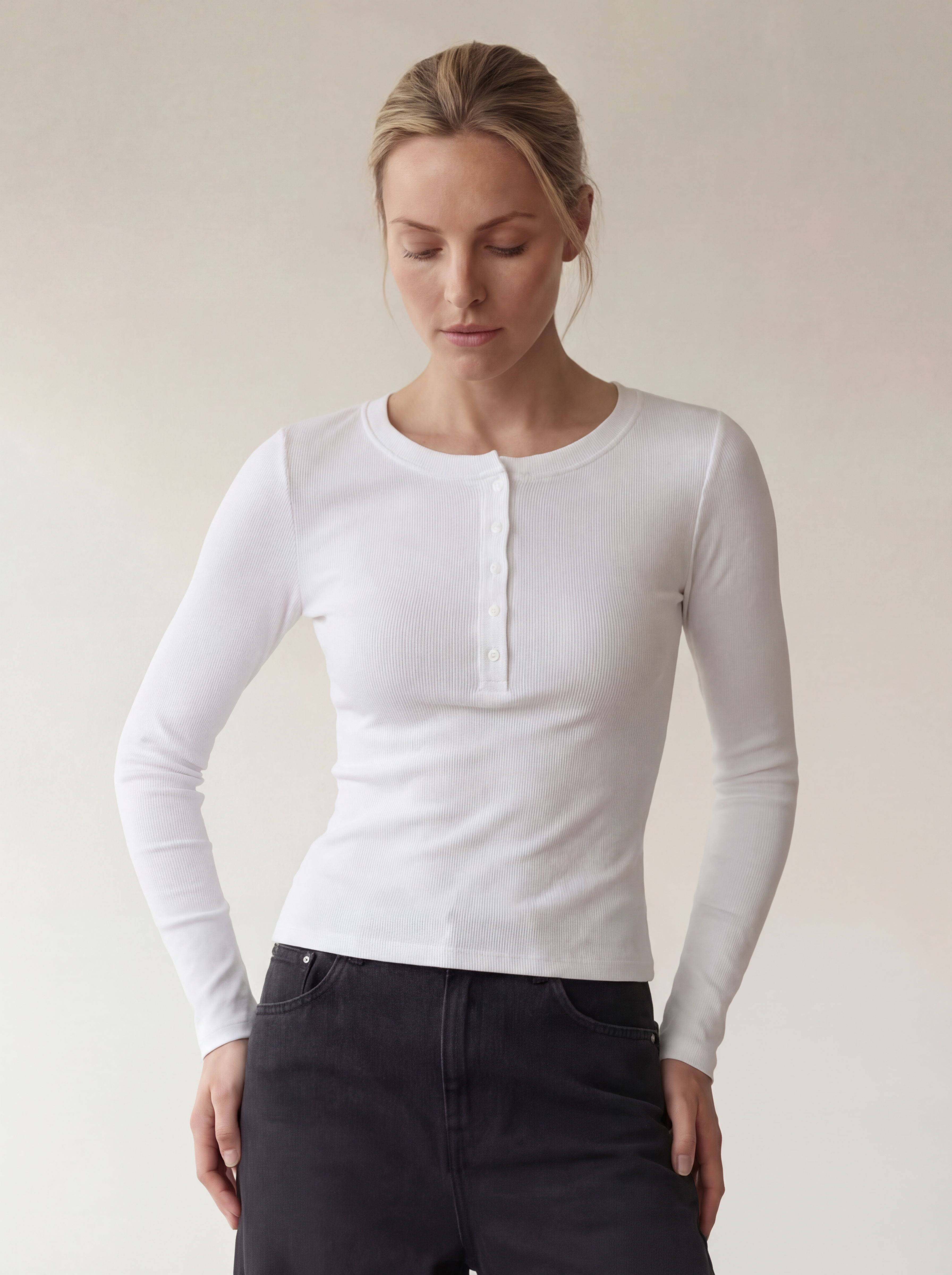 The Petra Henley Top - White