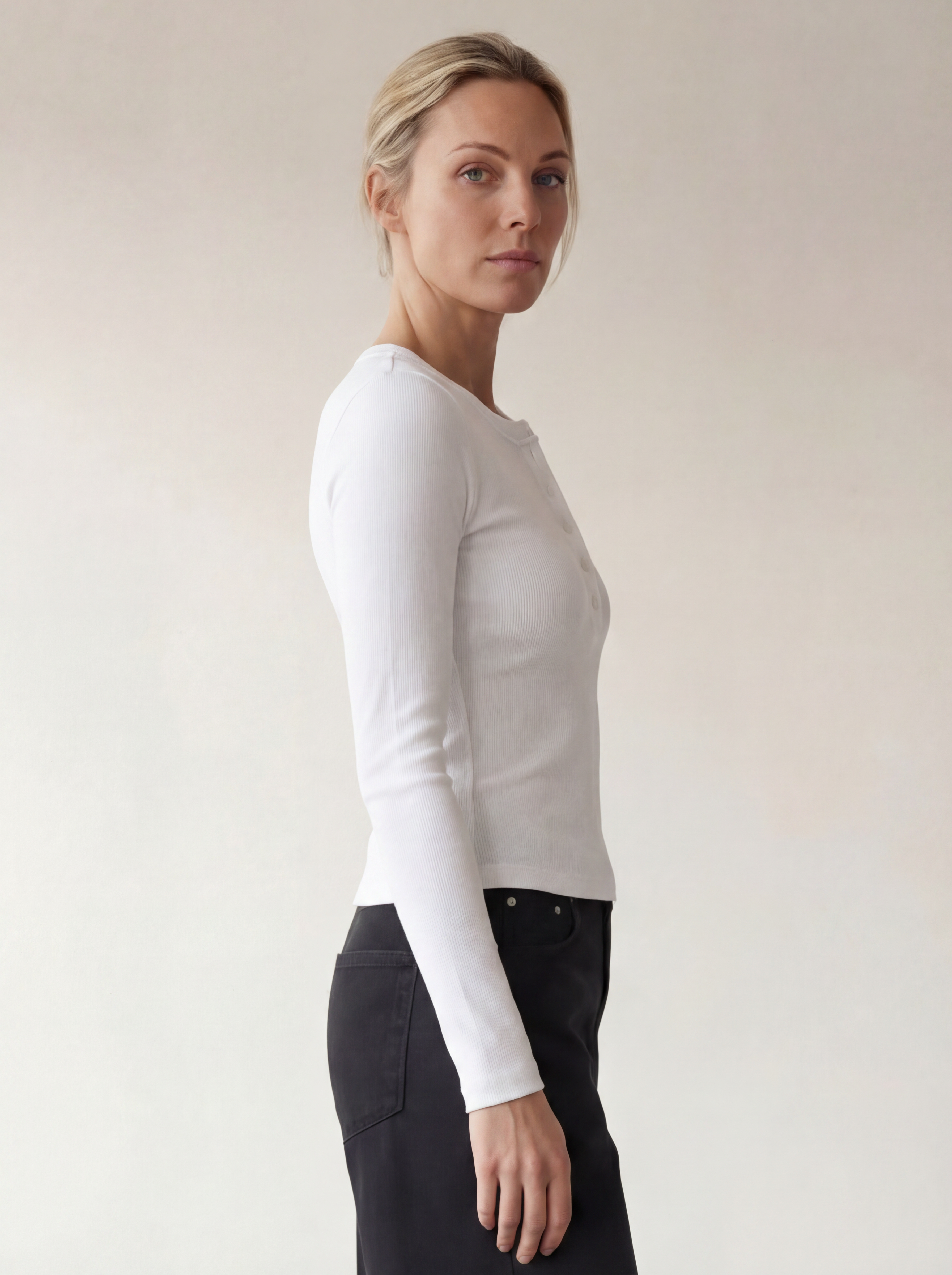 The Petra Henley Top - White