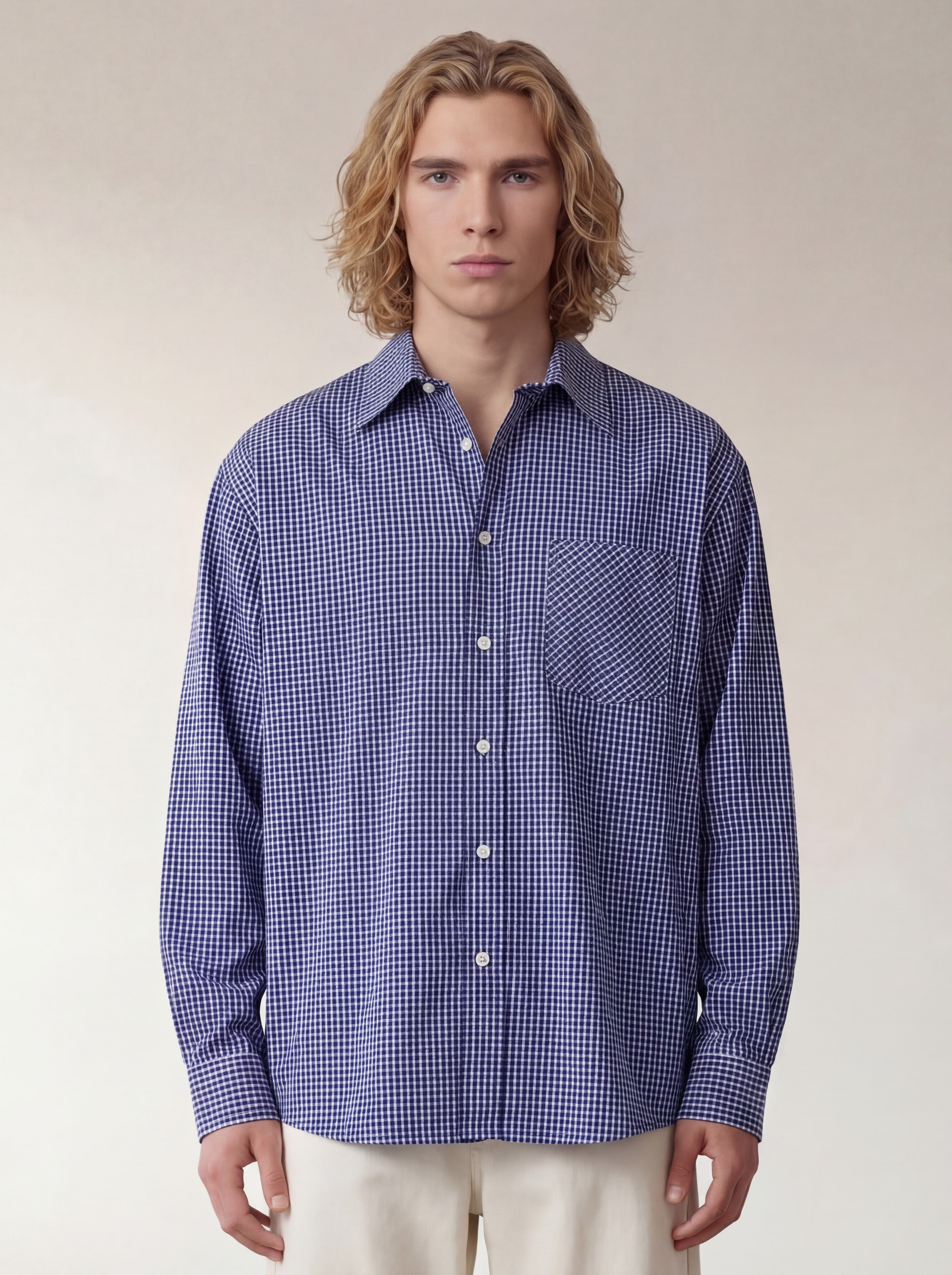 The Carl Blue Check Loose Shirt