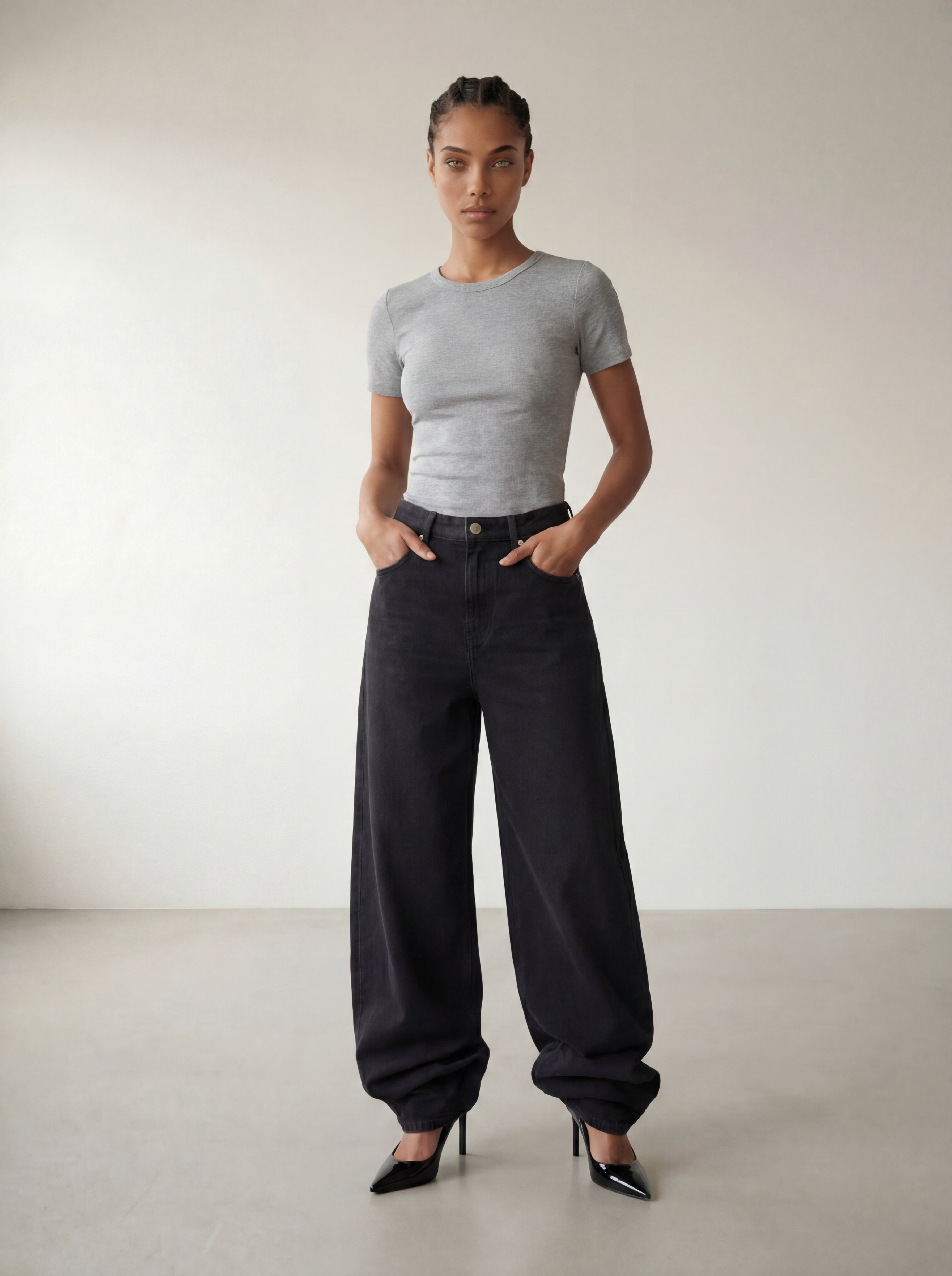 The Petra T-shirt - Light Grey Melange