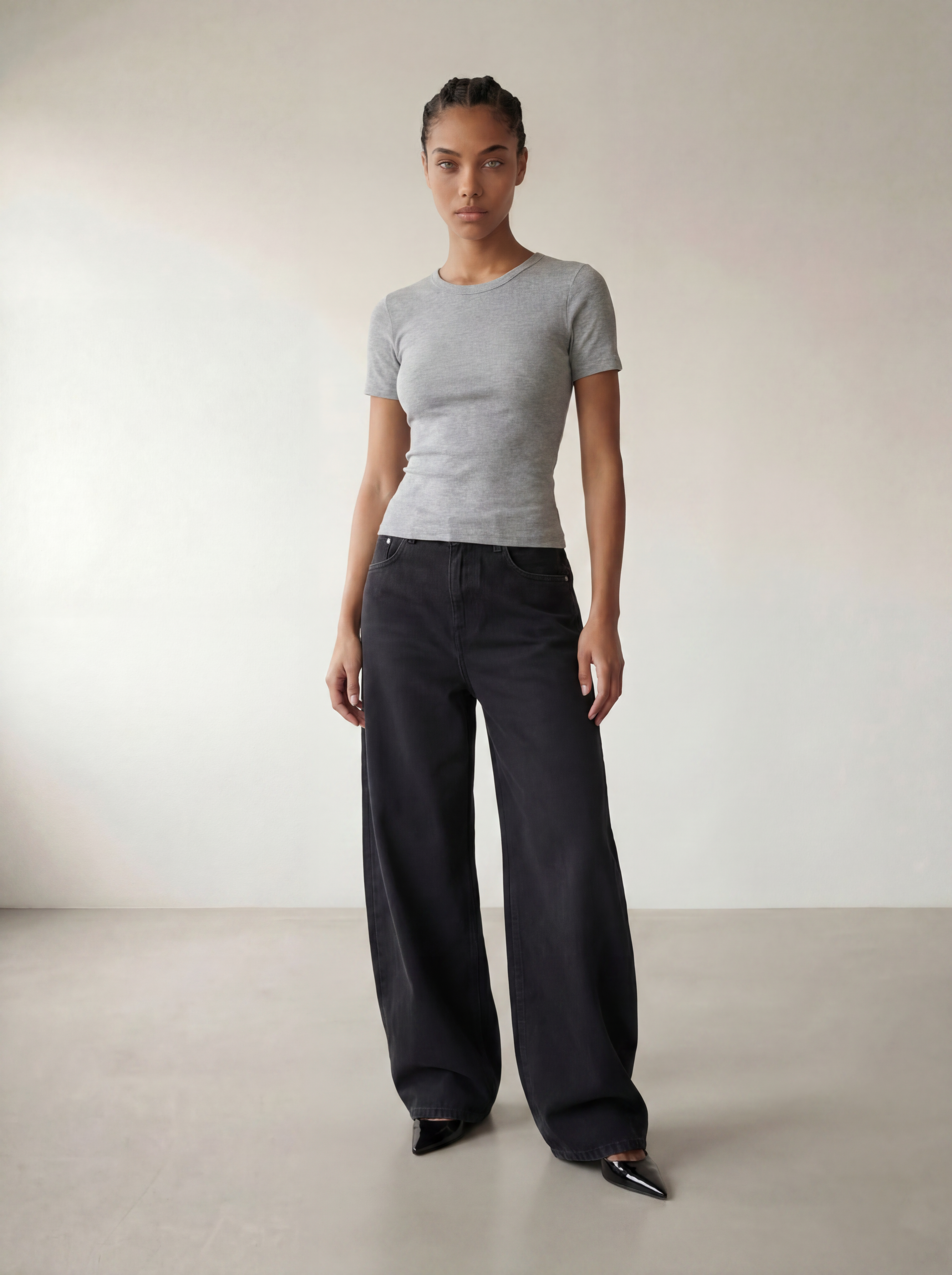 The Petra T-shirt - Light Grey Melange