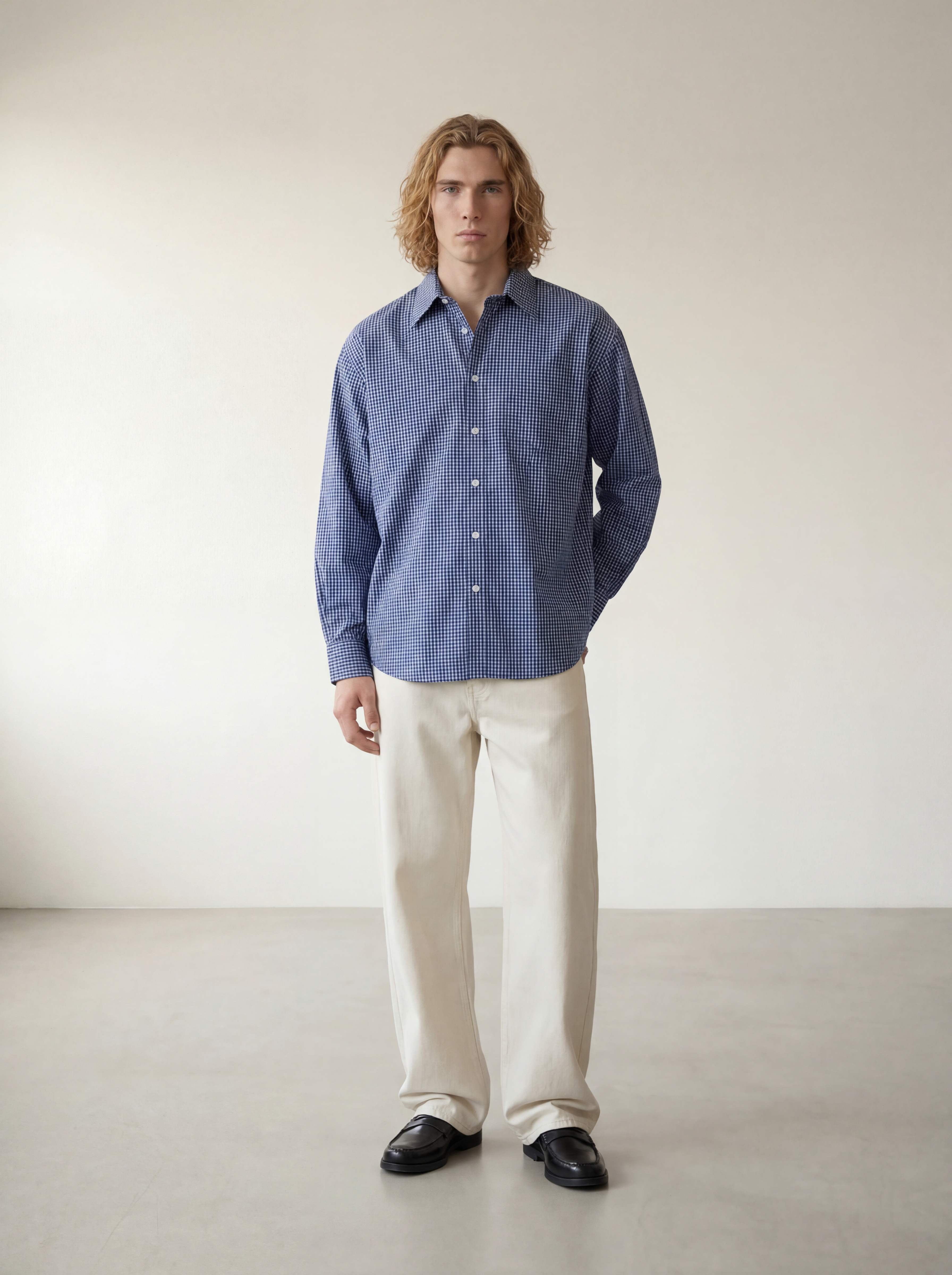 The Carl Blue Check Loose Shirt