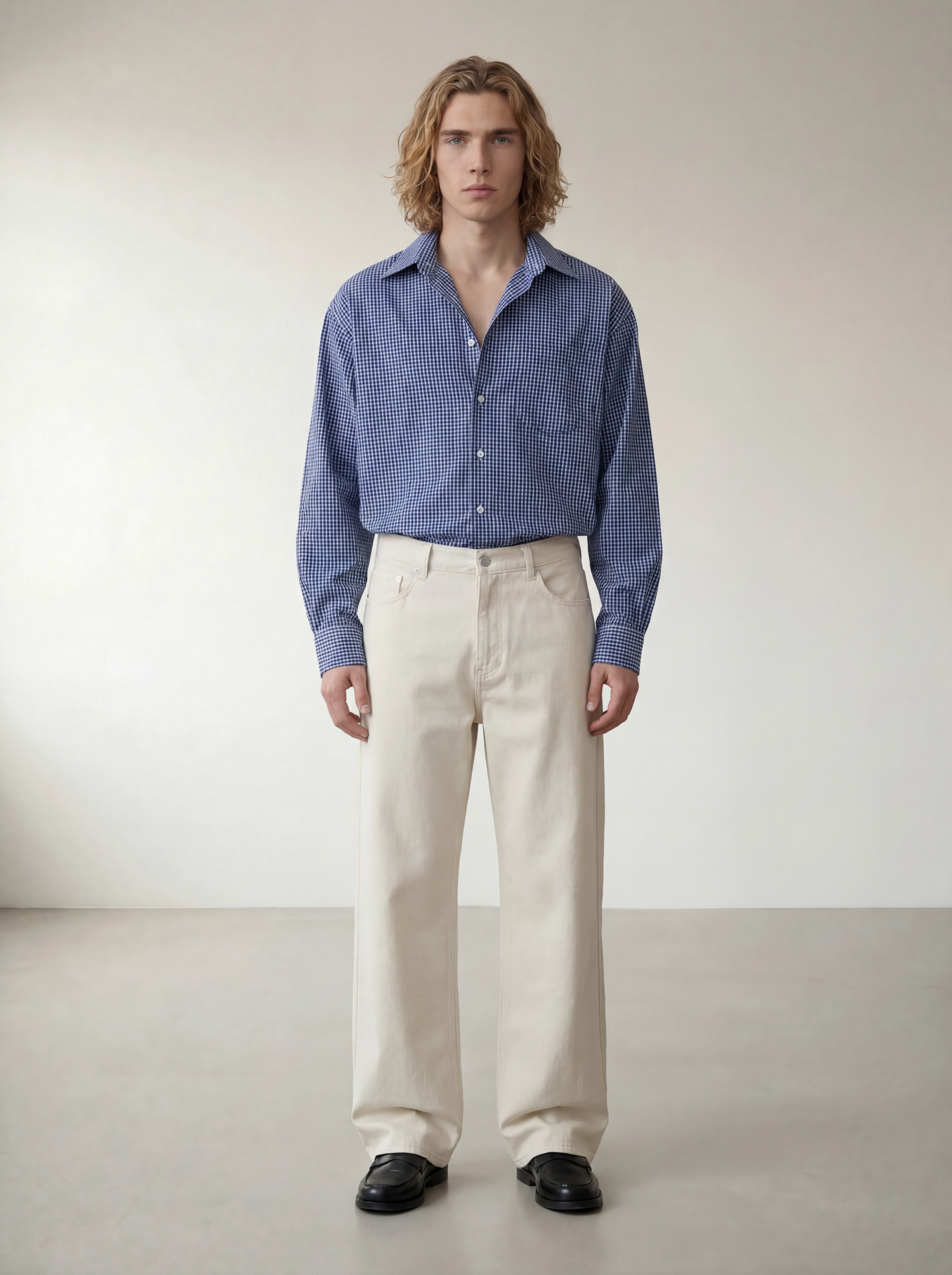 The Carl Blue Check Loose Shirt